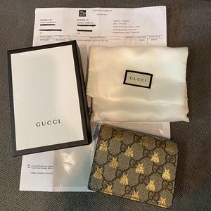 Gucci Supreme Bees Card Case Wallet